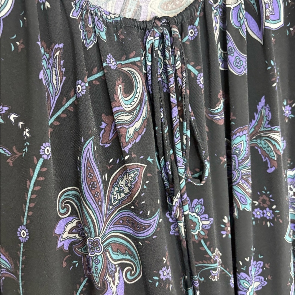 Western Paisley Long Sleeve Lace Up Mini Dress - Picture 10 of 12